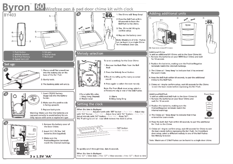 Imagen de la primera página del manual del dispositivo BY403
