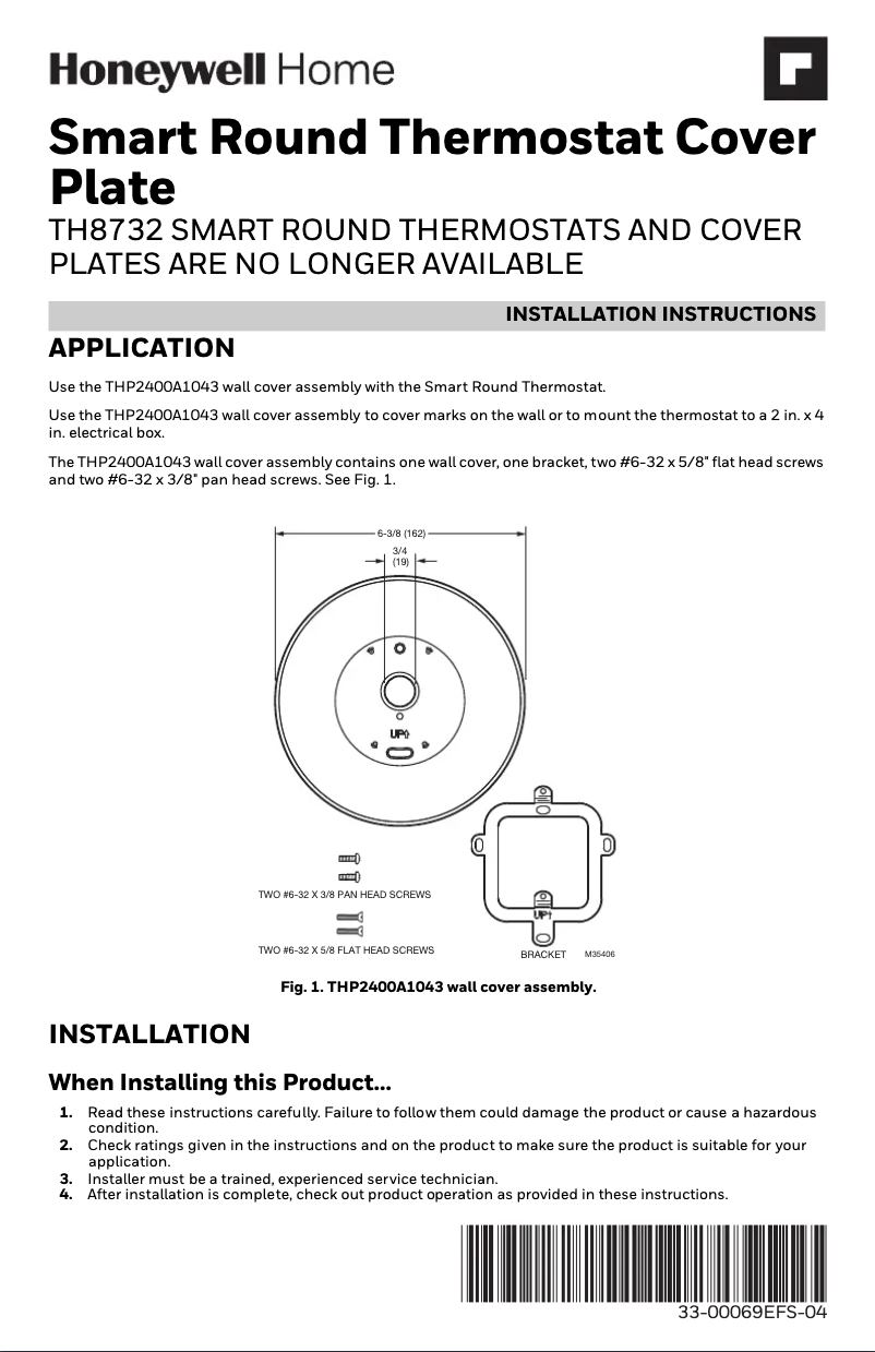 Imagen de la primera página del manual del dispositivo THP2400A1050