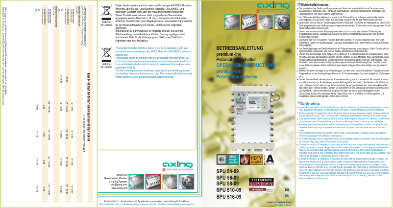 Página 1 del manual Manual de usuario Axing SPU 58-09