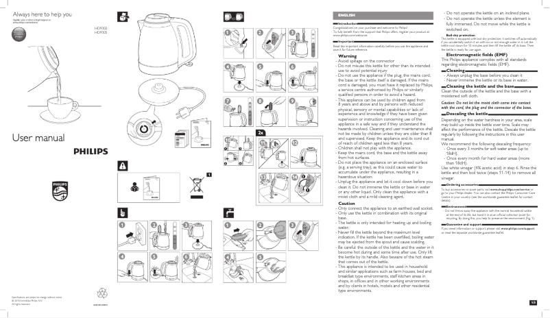 Página 1 del manual Manual de usuario Philips HD9305