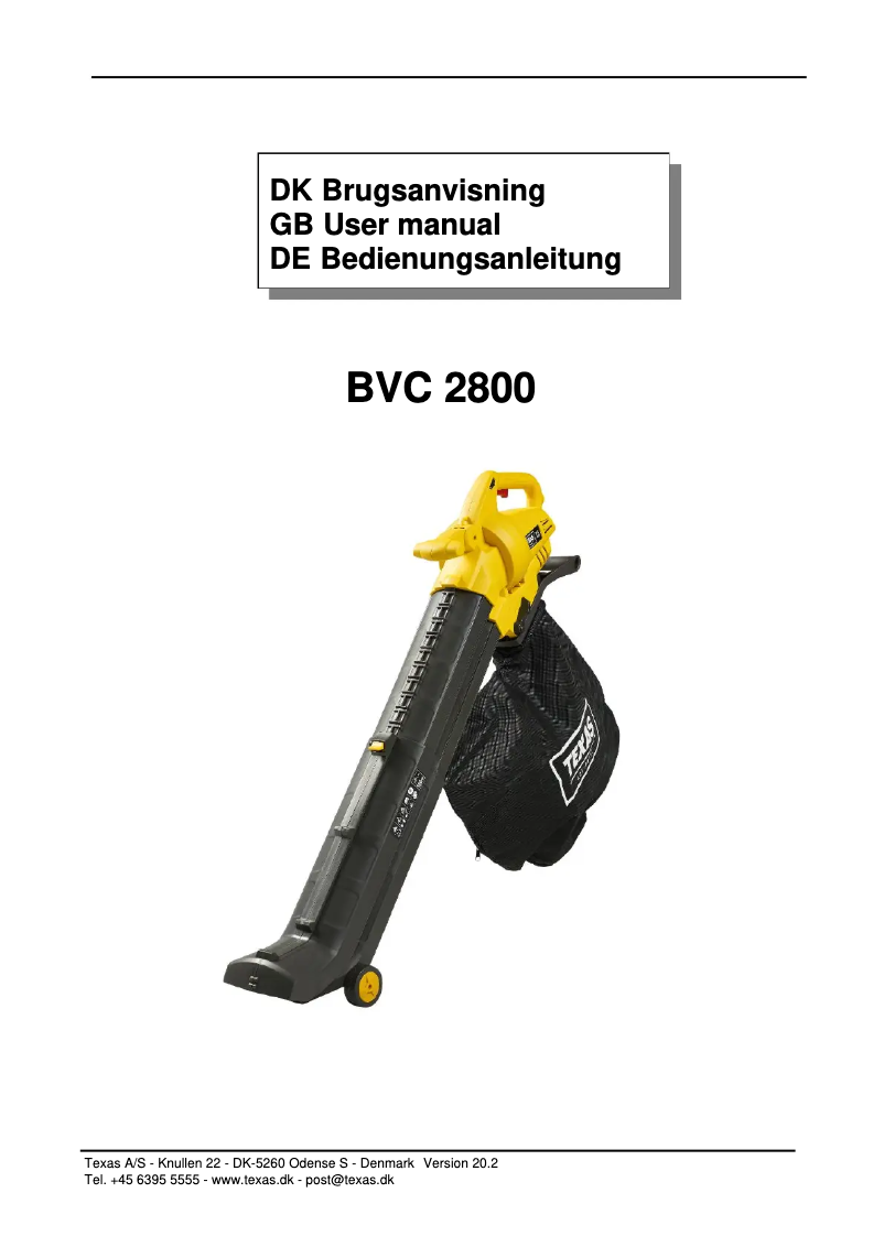 Página nº 1 - Manual de usuario Texas BVC2800