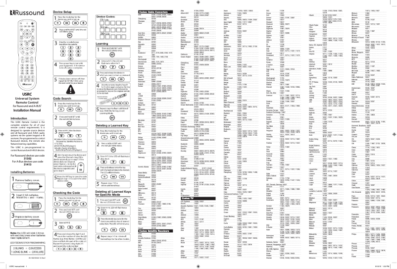Página 1 del manual Manual de usuario Russound USRC