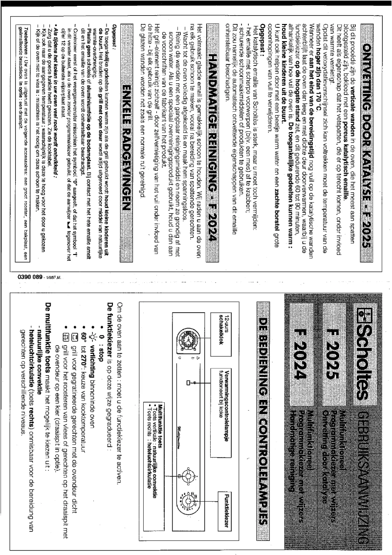 Página 1 del manual Manual de usuario Scholtès F 2025