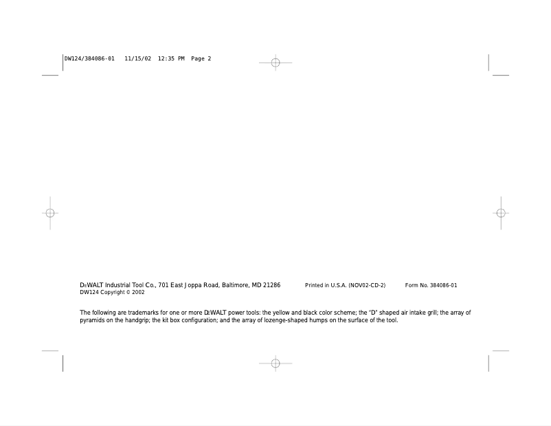 Imagen de la primera página del manual del dispositivo DW124