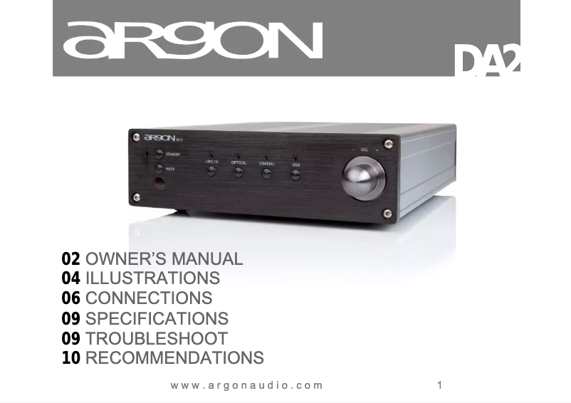 Imagen de la primera página del manual del dispositivo DA2