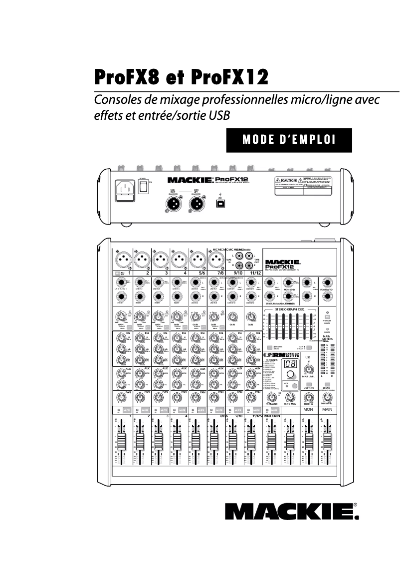 Imagen de la primera página del manual del dispositivo ProFX8