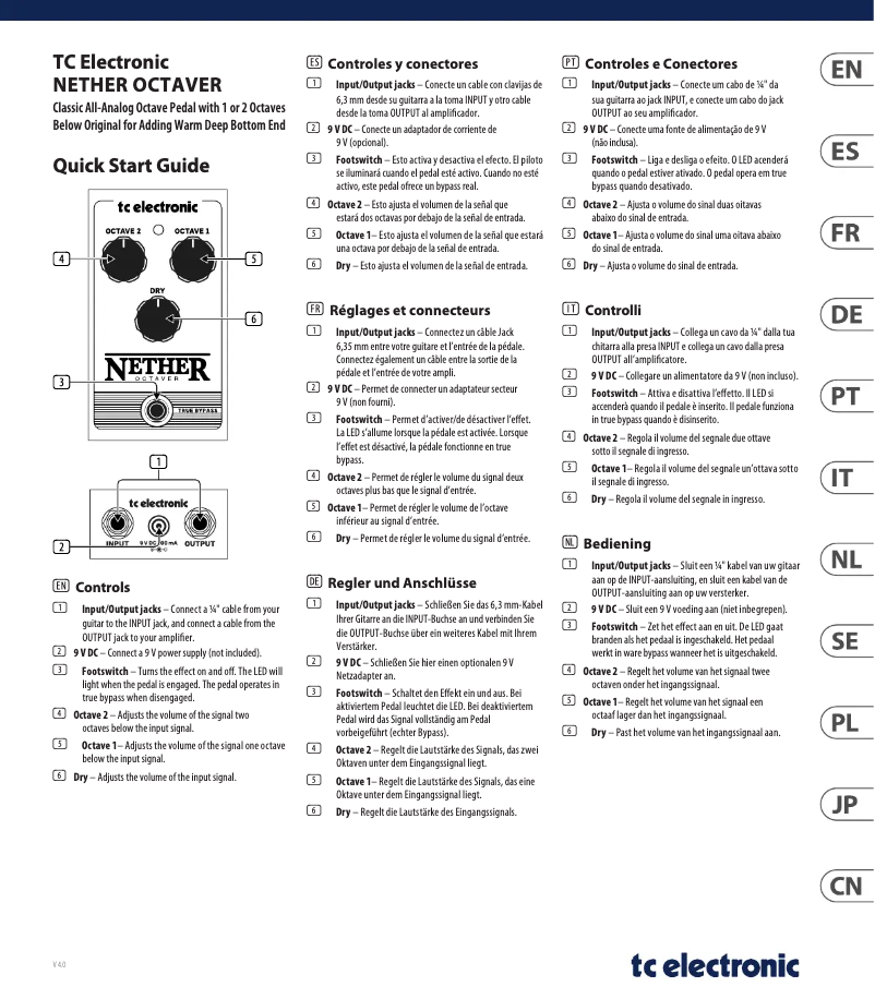 Página 1 del manual Manual de usuario TC Electronic NETHER OCTAVER