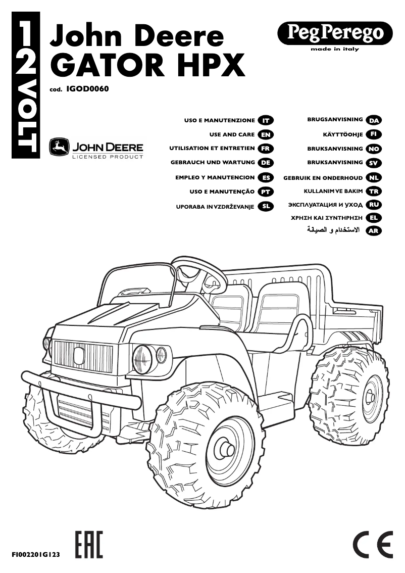 Página 1 del manual Manual de usuario Peg Perego John Deere Gator HPX