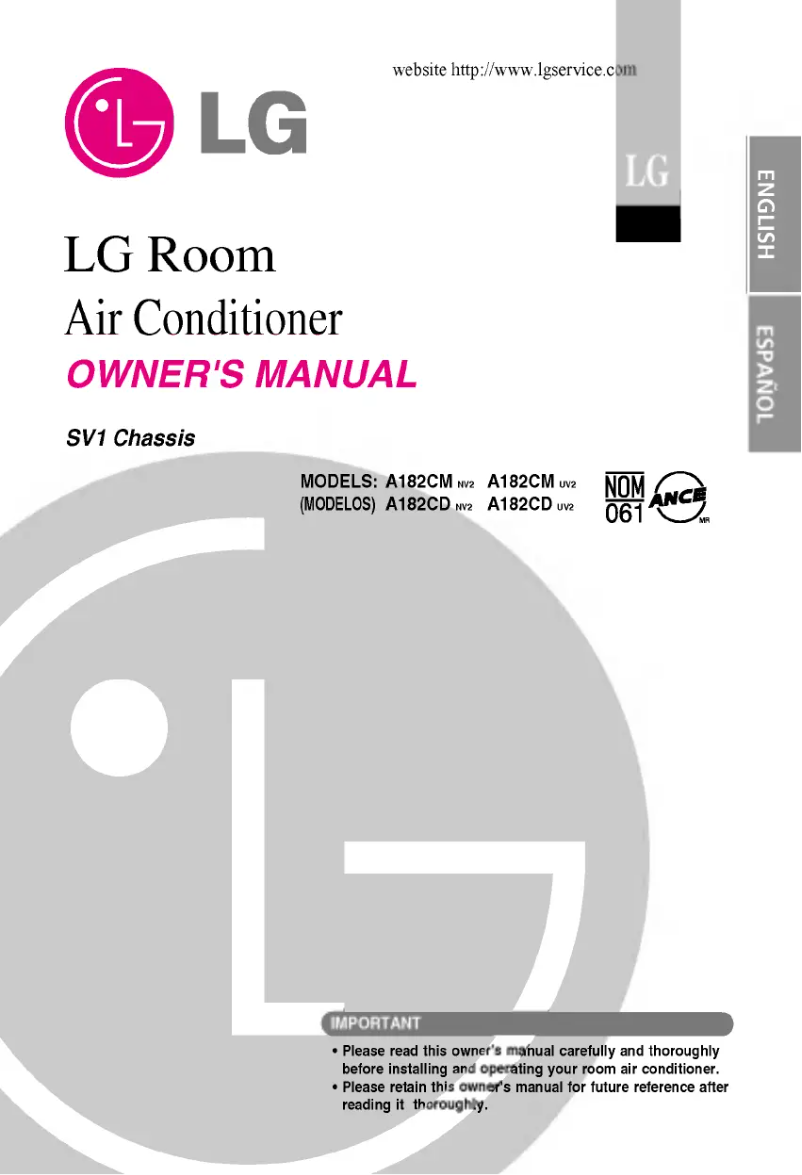 Imagen de la primera página del manual del dispositivo A182CD