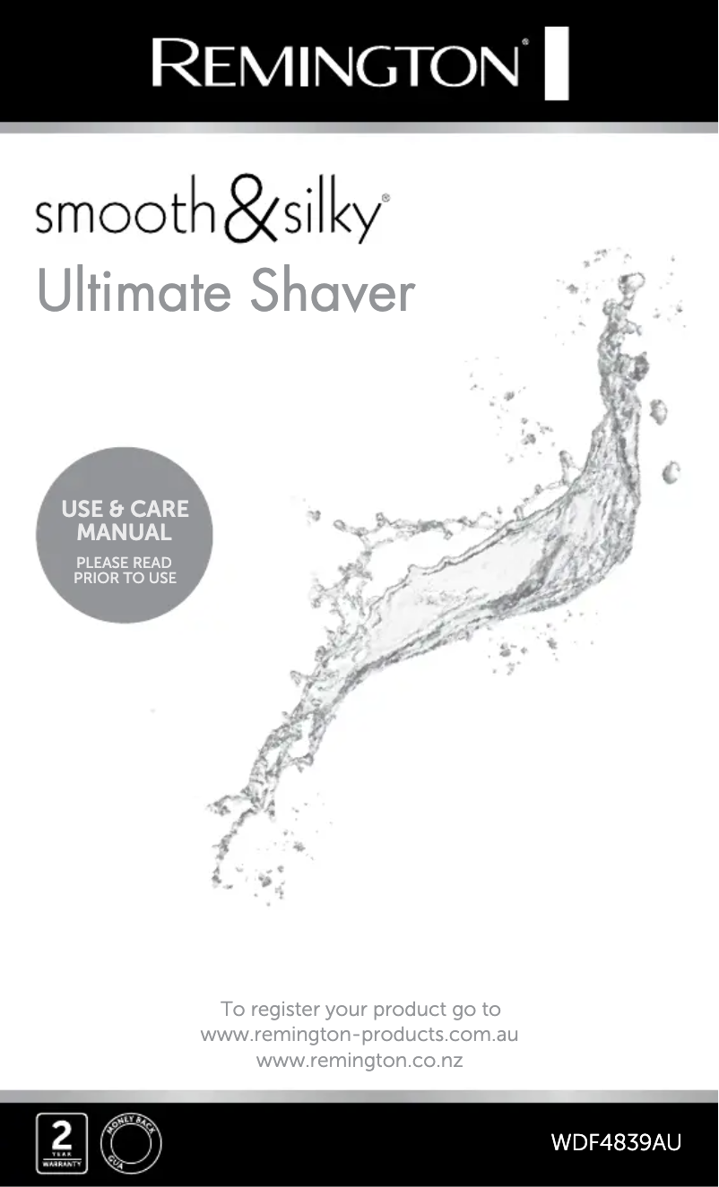 Imagen de la primera página del manual del dispositivo Smooth & Silky WDF4839