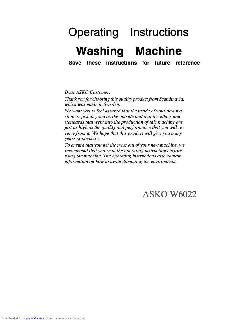 Imagen de la primera página del manual del dispositivo W6022