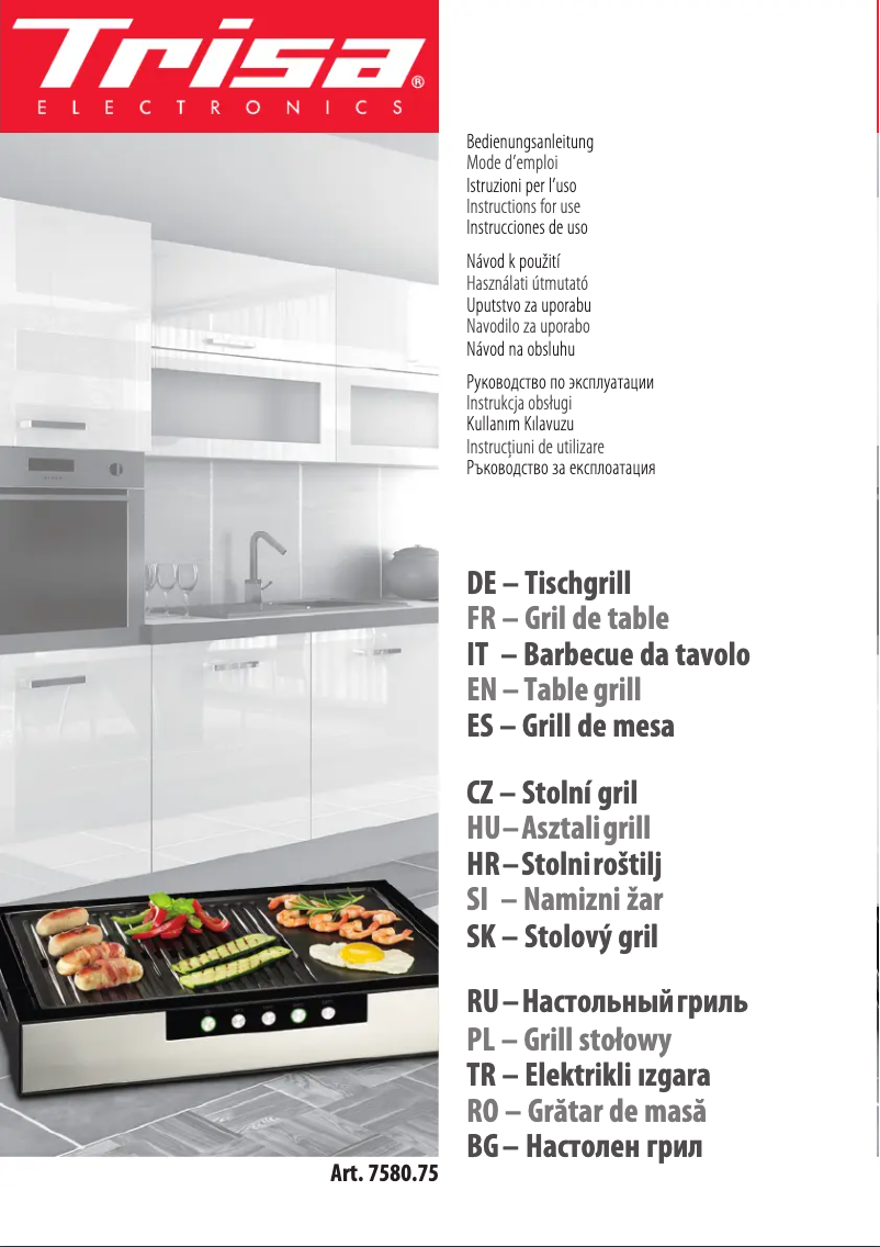 Imagen de la primera página del manual del dispositivo Gourmet Grill 7580.7545
