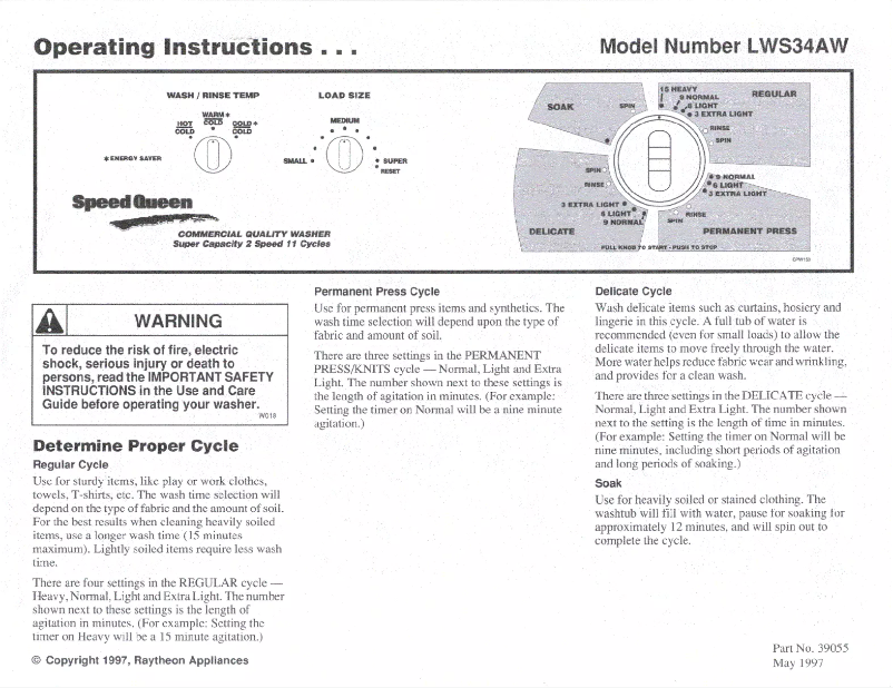 Imagen de la primera página del manual del dispositivo LWS34AW
