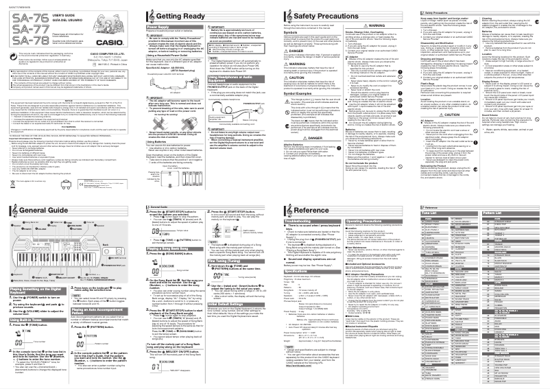 Imagen de la primera página del manual del dispositivo SA-76