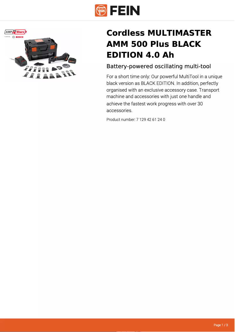 Imagen de la primera página del manual del dispositivo Multimaster AMM 500 Plus