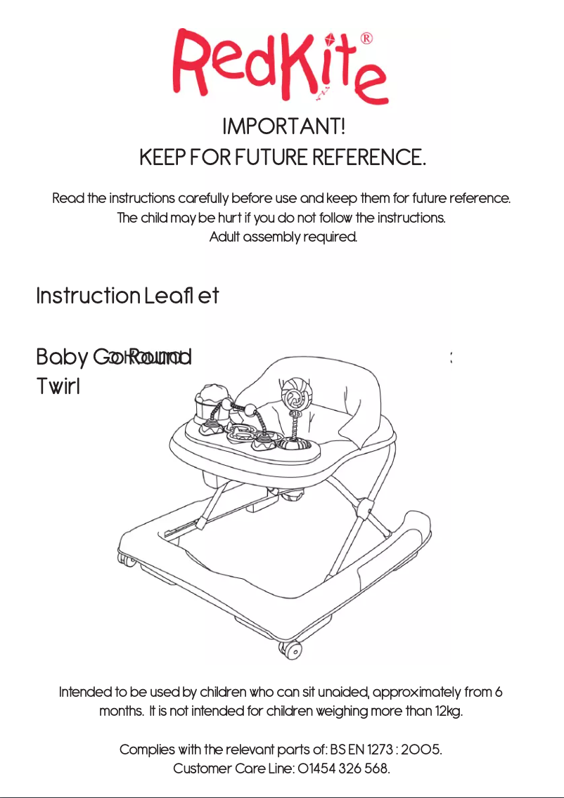 Imagen de la primera página del manual del dispositivo Baby Go Round Twirl