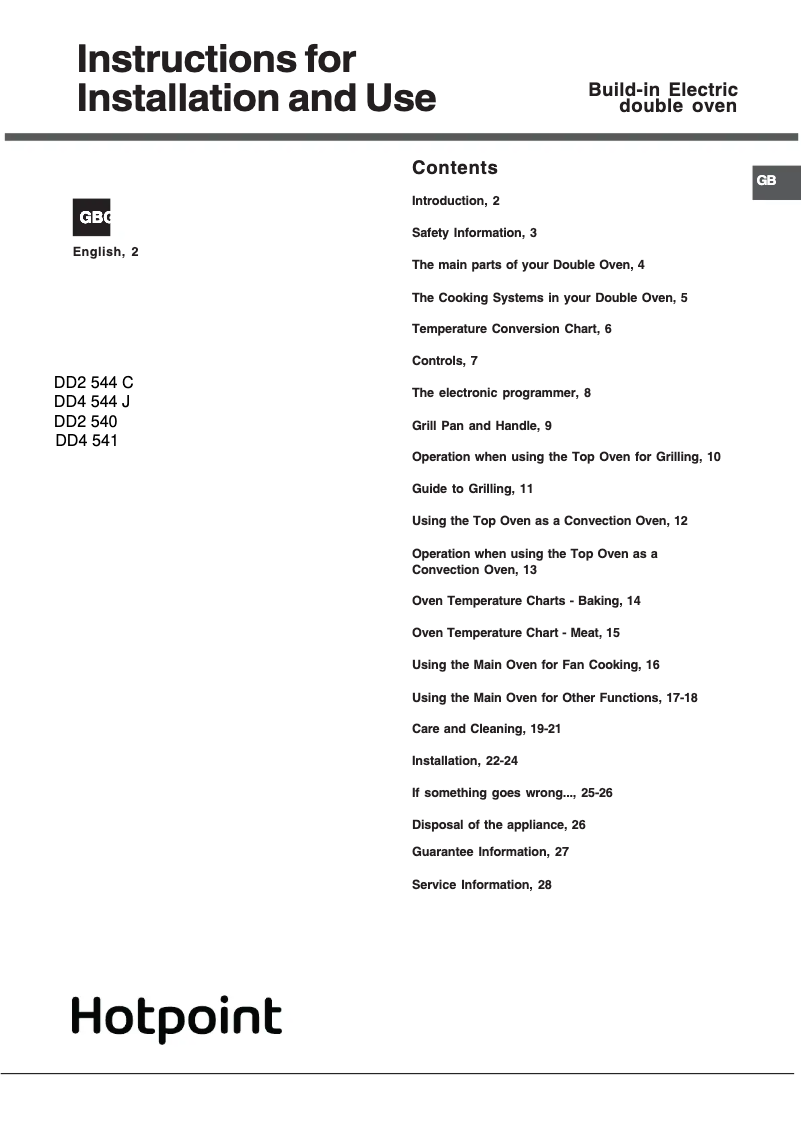 Imagen de la primera página del manual del dispositivo DD4 541 IX