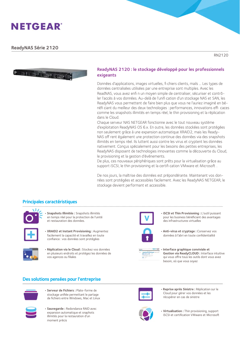 Imagen de la primera página del manual del dispositivo ReadyNAS R21244E
