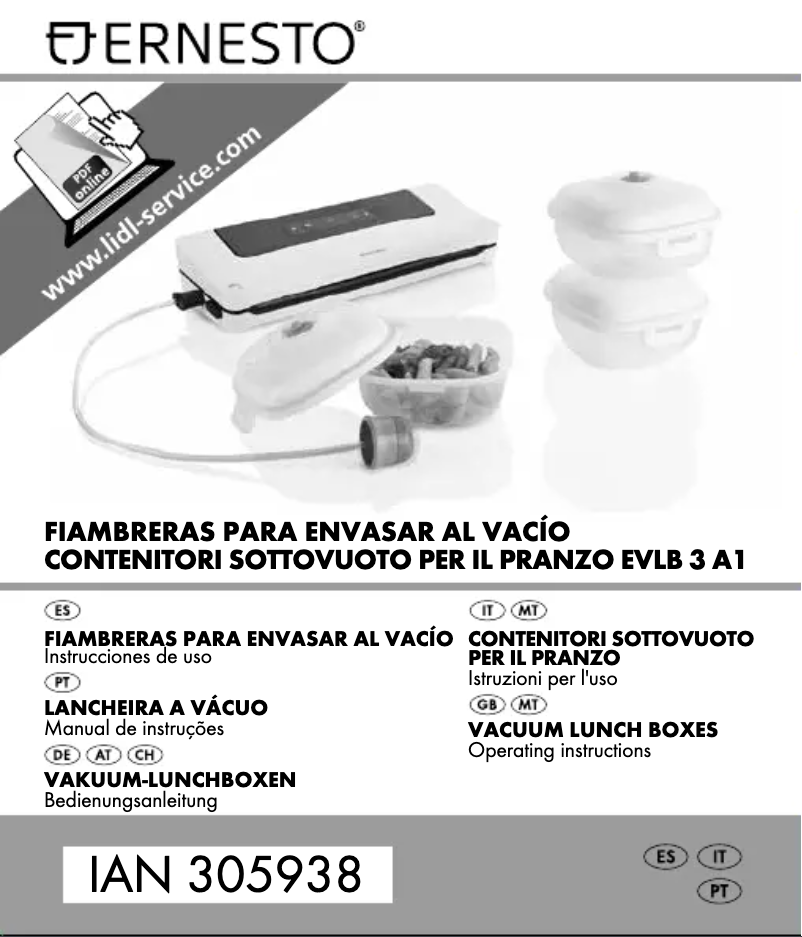 Imagen de la primera página del manual del dispositivo EVLB 3 A1