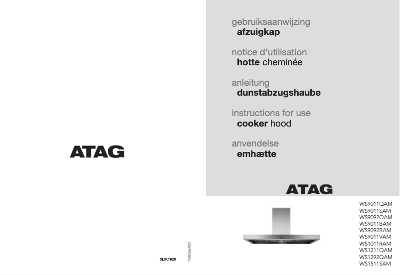 Página 1 del manual Manual de usuario Atag WS9011VAM