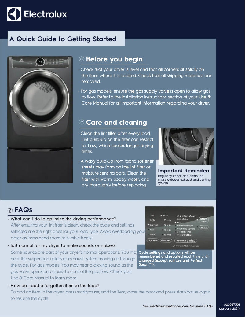 Imagen de la primera página del manual del dispositivo EFLS627UIW