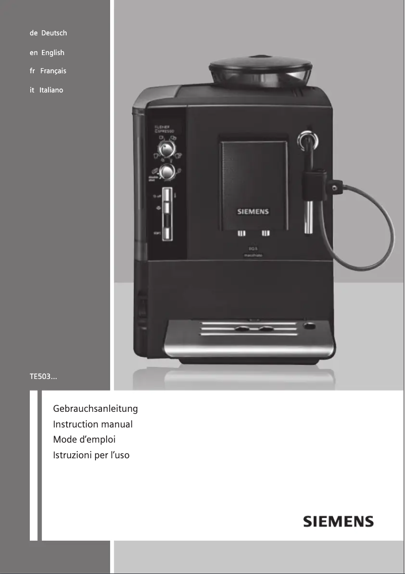 Página 1 del manual Manual de uso y mantenimiento Siemens EQ.5 TE503511DE