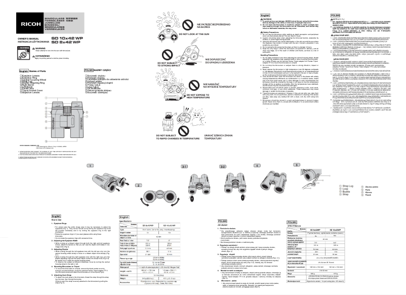 Imagen de la primera página del manual del dispositivo SD 8X42 WP