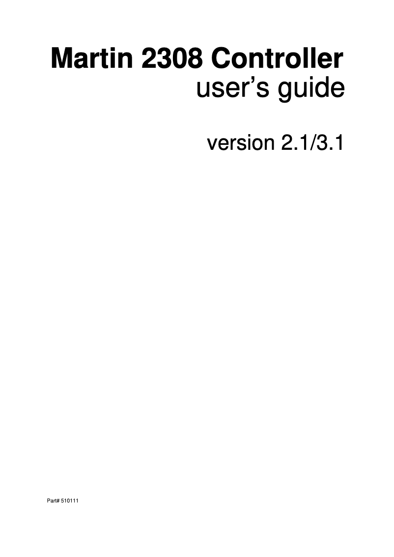 Imagen de la primera página del manual del dispositivo 2308 Controller