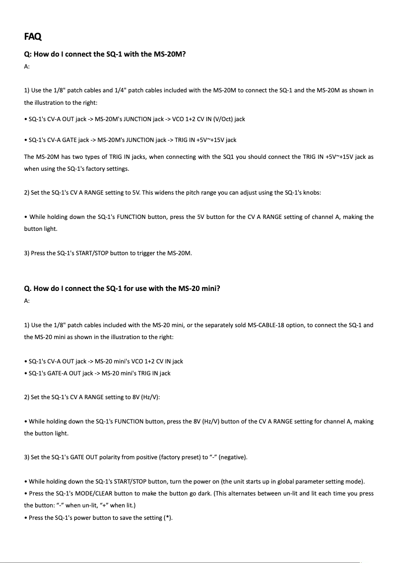 Imagen de la primera página del manual del dispositivo SQ-1