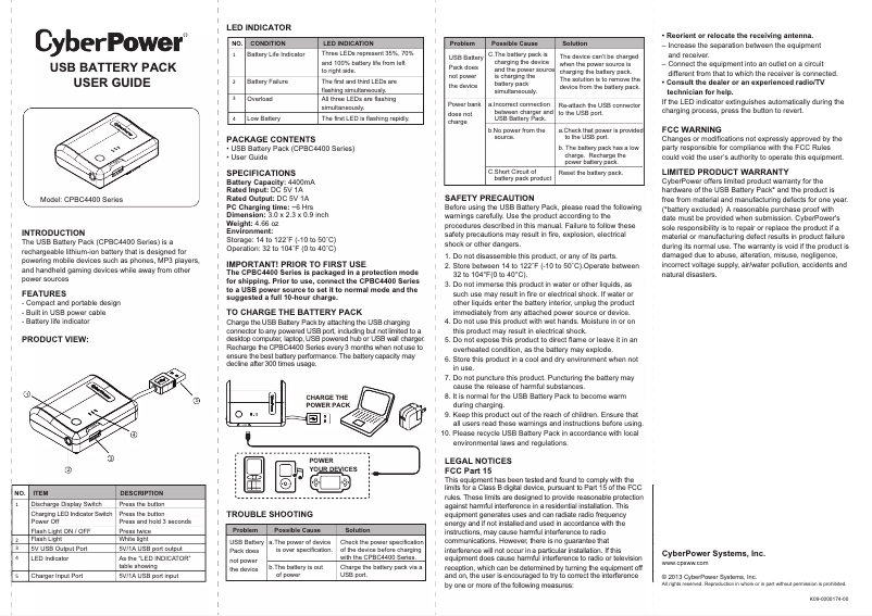 Imagen de la primera página del manual del dispositivo CPBC4400WI