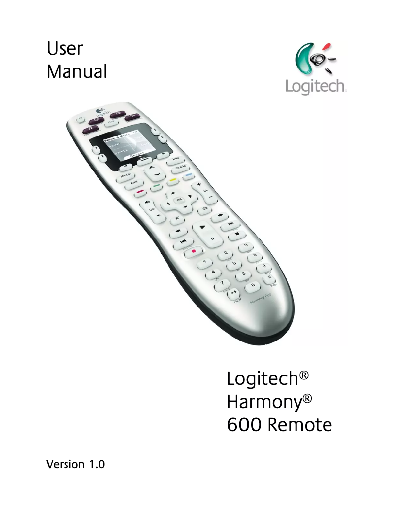Página nº 1 - Manual de usuario Logitech Harmony 600