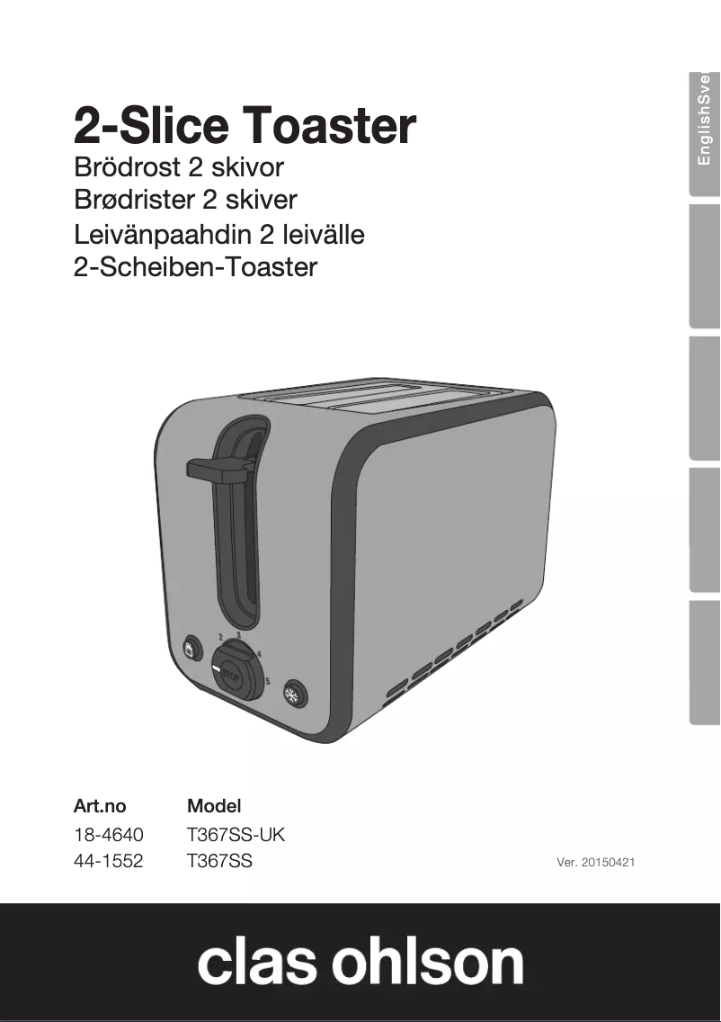 Página 1 del manual Manual de usuario Clas Ohlson T367SS