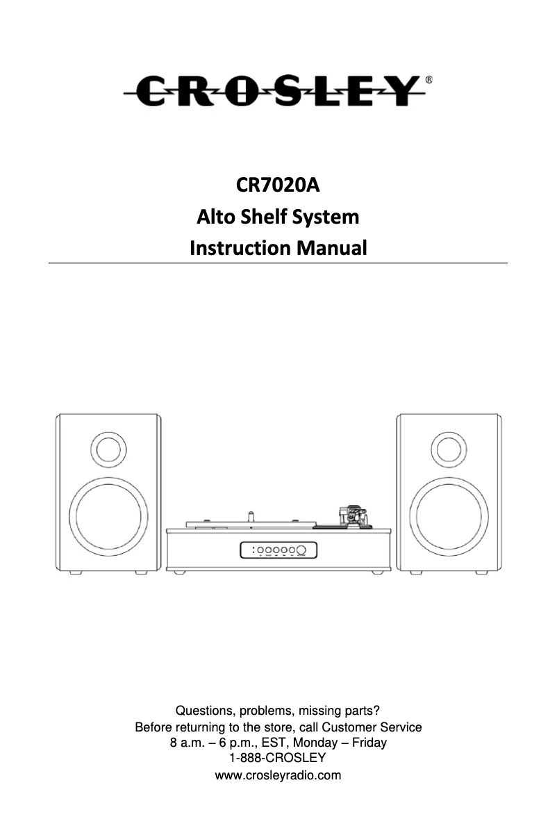 Página nº 1 - Manual de usuario Crosley Alto CR7020A