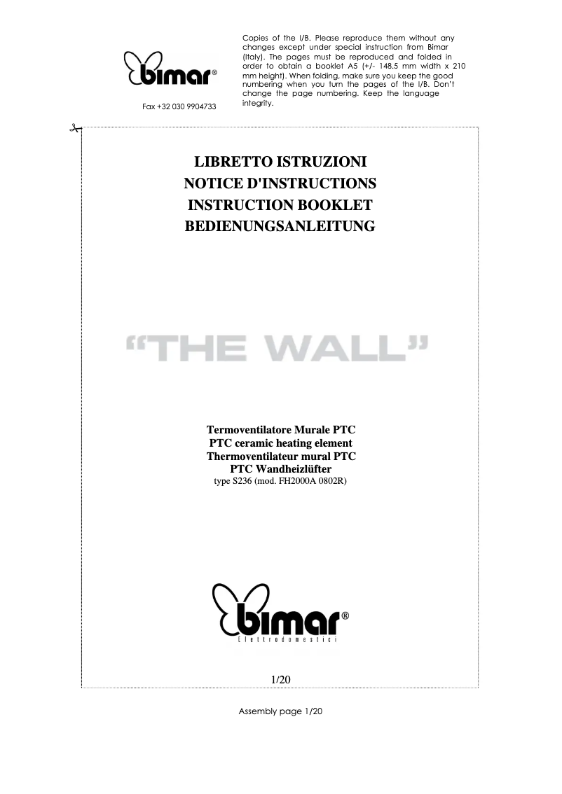 Imagen de la primera página del manual del dispositivo S236.EU