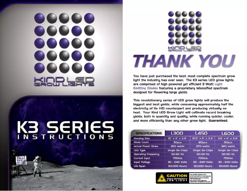 Página 1 del manual Manual de usuario Kind LED K3 Series L300