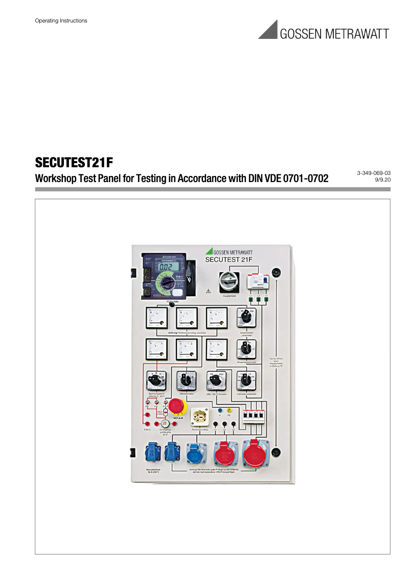 Imagen de la primera página del manual del dispositivo SECUTEST 21F