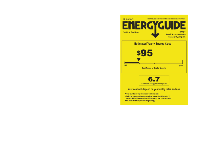 Página nº 1 - Etiqueta energética Danby DPA065B6WDB-6