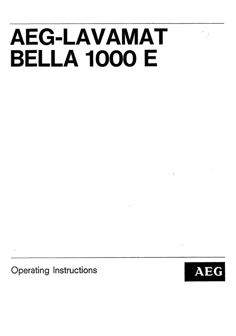 Imagen de la primera página del manual del dispositivo Lavamat Bella 1000E