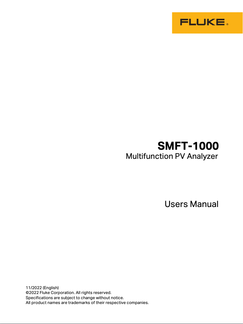 Imagen de la primera página del manual del dispositivo TruTest SMFT-1000