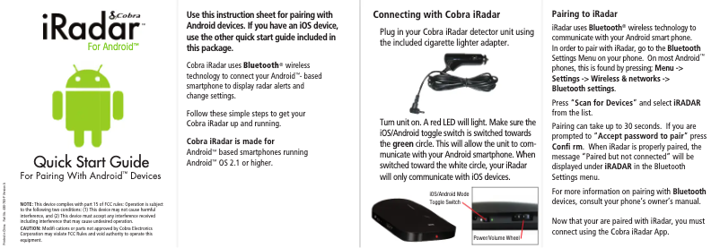 Página nº 1 - Guía de inicio rápido Cobra iRadar 150