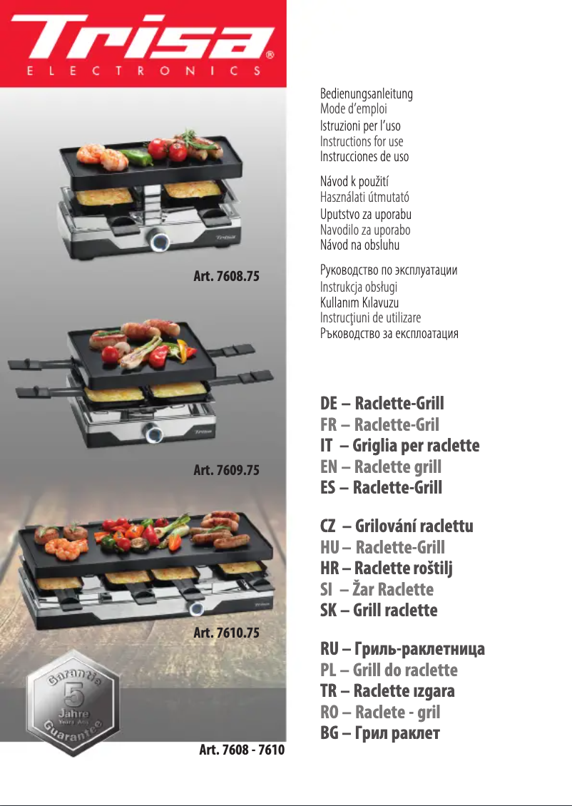 Imagen de la primera página del manual del dispositivo Premium 7609.75