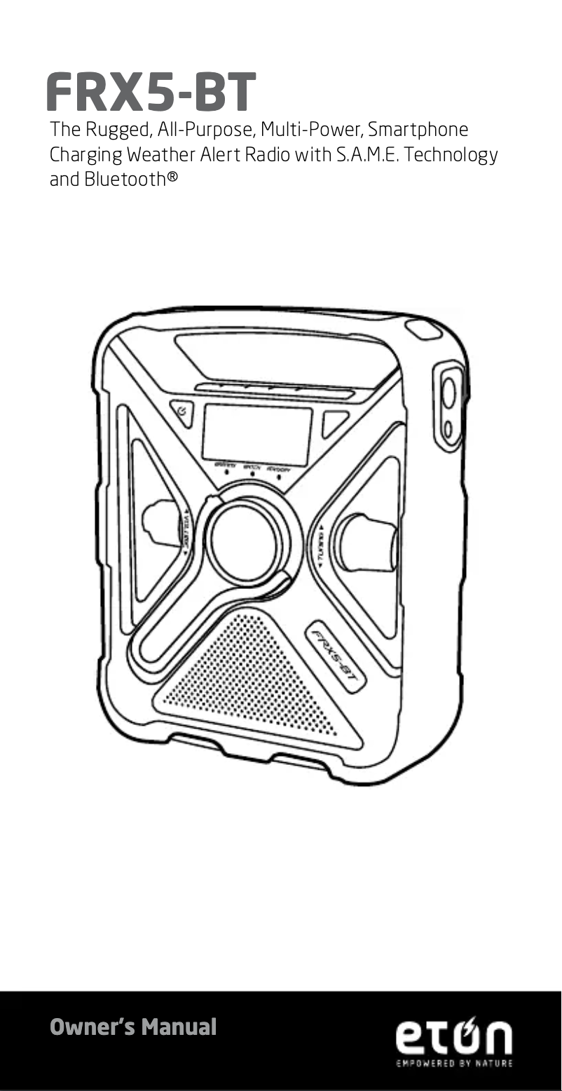 Imagen de la primera página del manual del dispositivo FRX5-BT