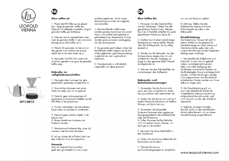 Página 1 del manual Manual de usuario Leopold Vienna LV113012