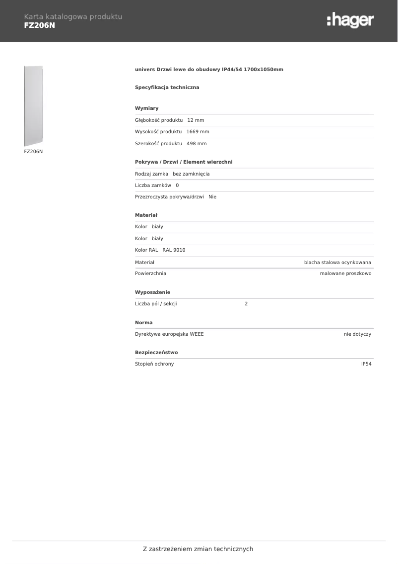 Imagen de la primera página del manual del dispositivo FZ206N