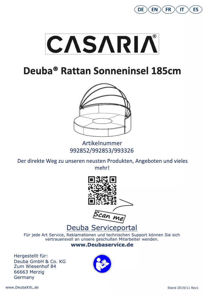 Página nº 1 - Manual de usuario Casaria Deuba