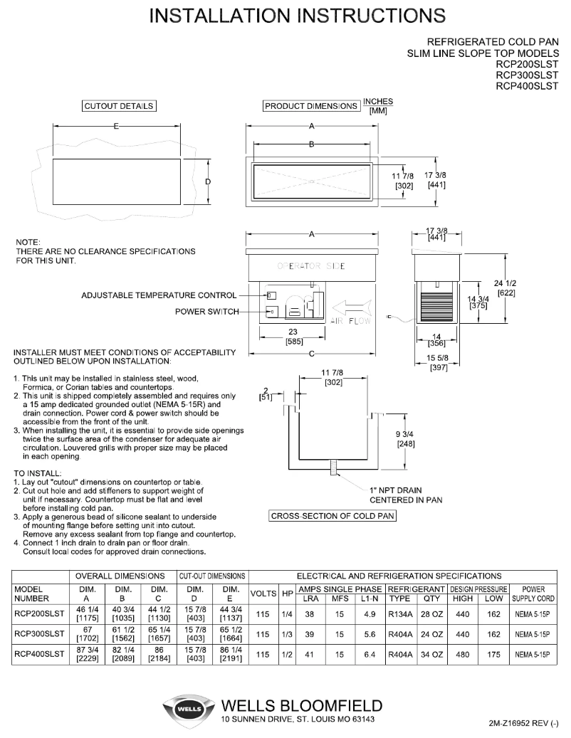 Imagen de la primera página del manual del dispositivo RCP400SLST
