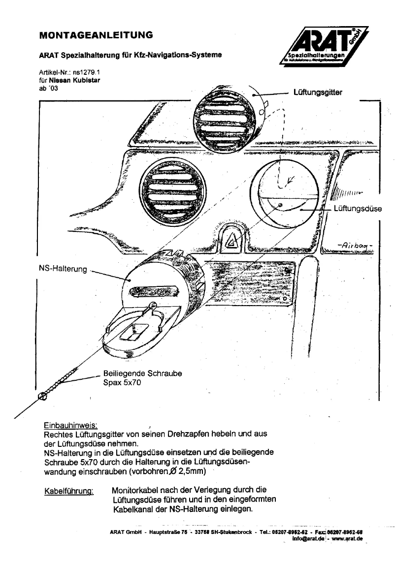 Página 1 del manual Manual de usuario Arat NS1279.1