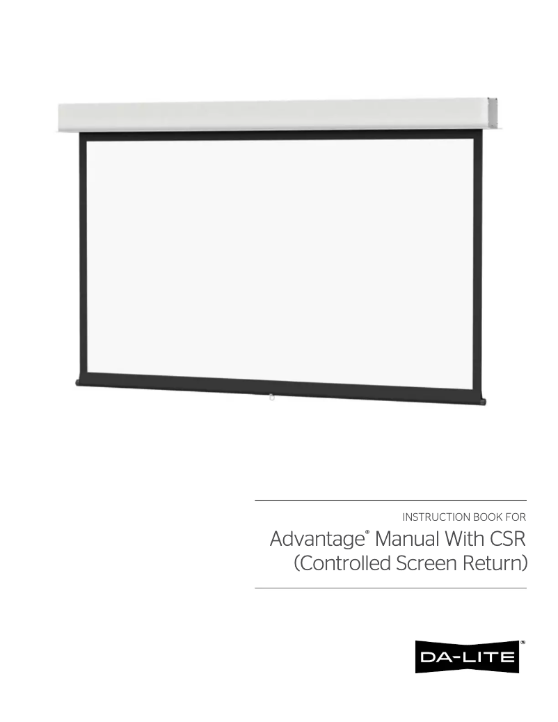 Página 1 del manual Manual de usuario Da-Lite Advantage Manual 20898