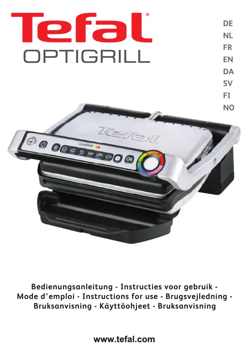 Imagen de la primera página del manual del dispositivo OptiGrill GC705D