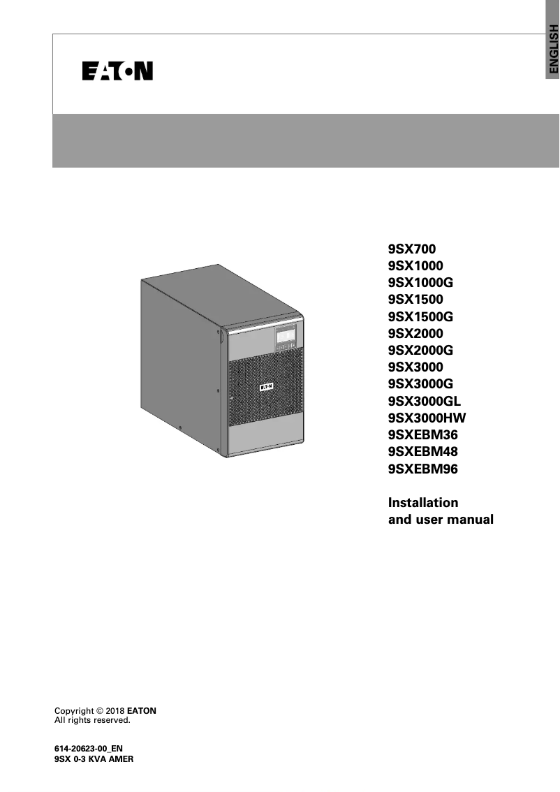 Página nº 1 - Manual de usuario Eaton 9SX3000G